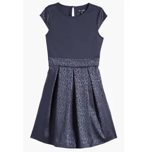 Tween Cap Sleeve Embossed Dress