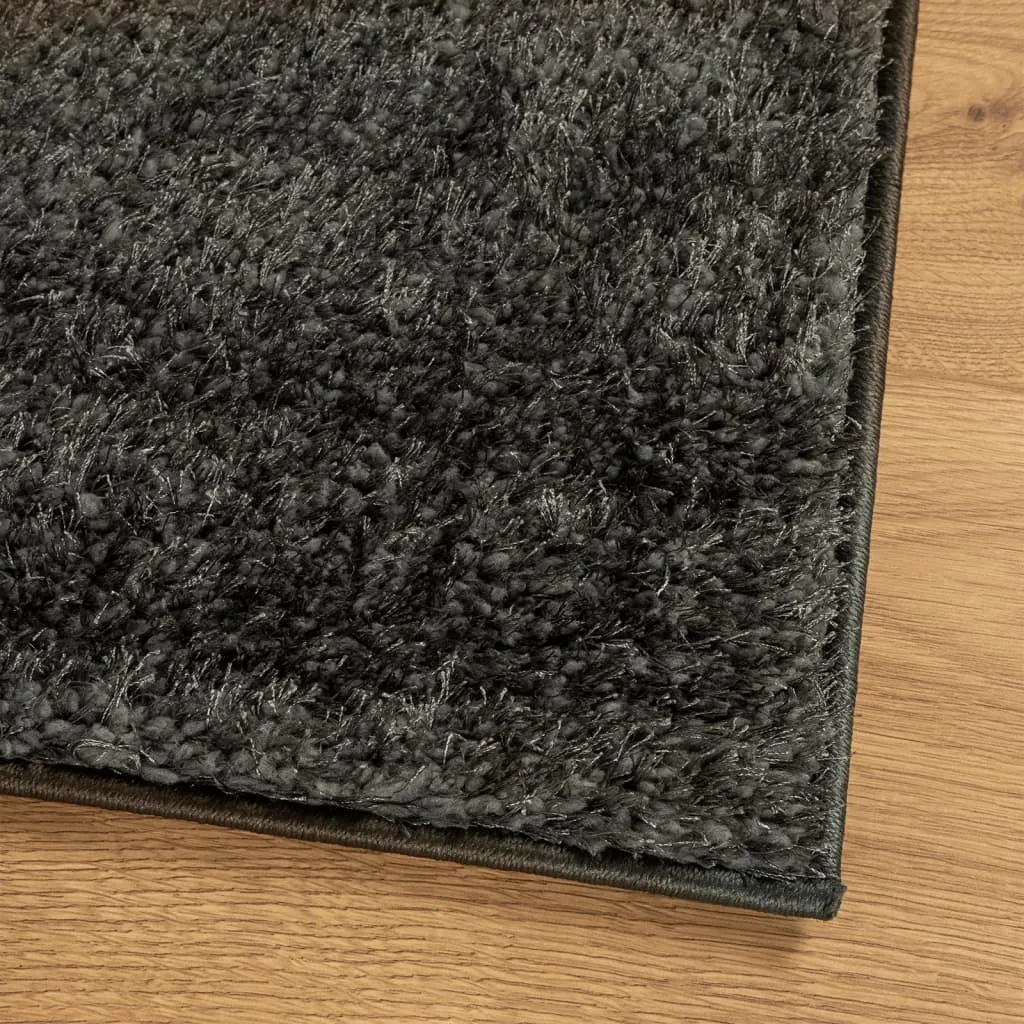 vidaXL Rug ISTAN High Pile Shiny Look Anthracite 80x150 cm - Soft & Stylish Home Decor