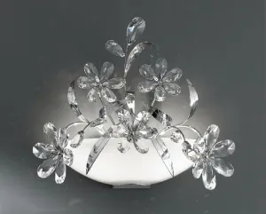 Wall Light With Clear Asfour Crystal Flowers