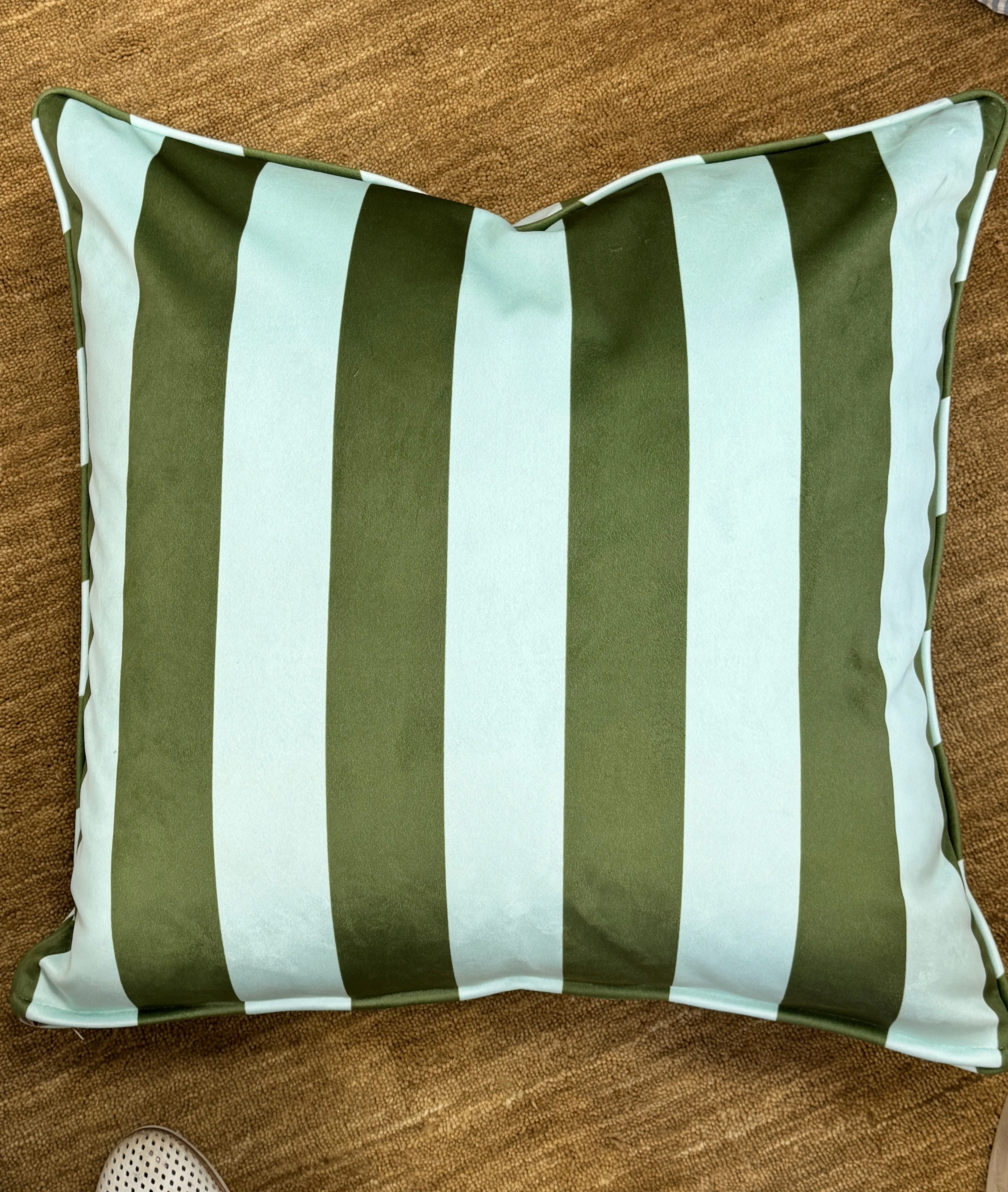 Warwick | Hendrix Oasis Stripe Velvet Cushion