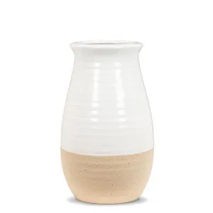 White & Natural Shiny & Matte Vase