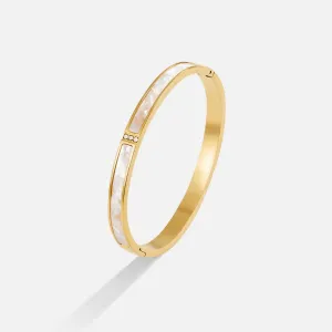 White Sahara Gold Bangle